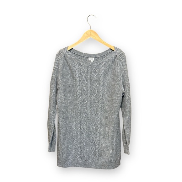 Crown & Ivy Metallic Cable Knit Sweater – XL – Gray - Picture 1 of 5